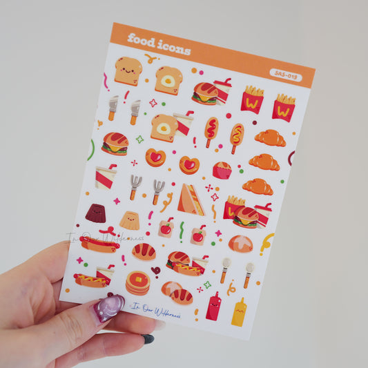 Food Icons Sticker Sheet