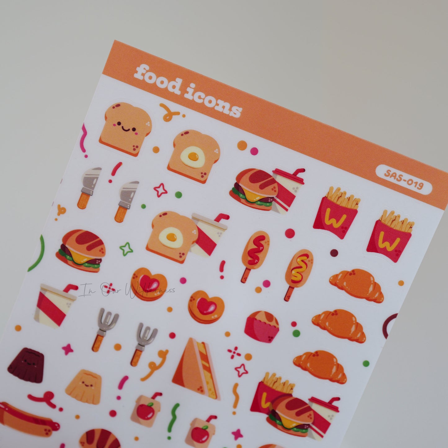 Food Icons Sticker Sheet