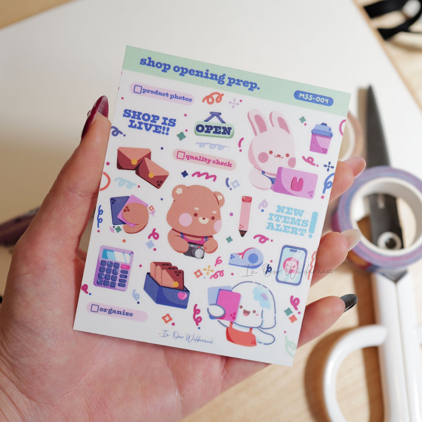 Shop Opening Prep. Mini Stickersheet