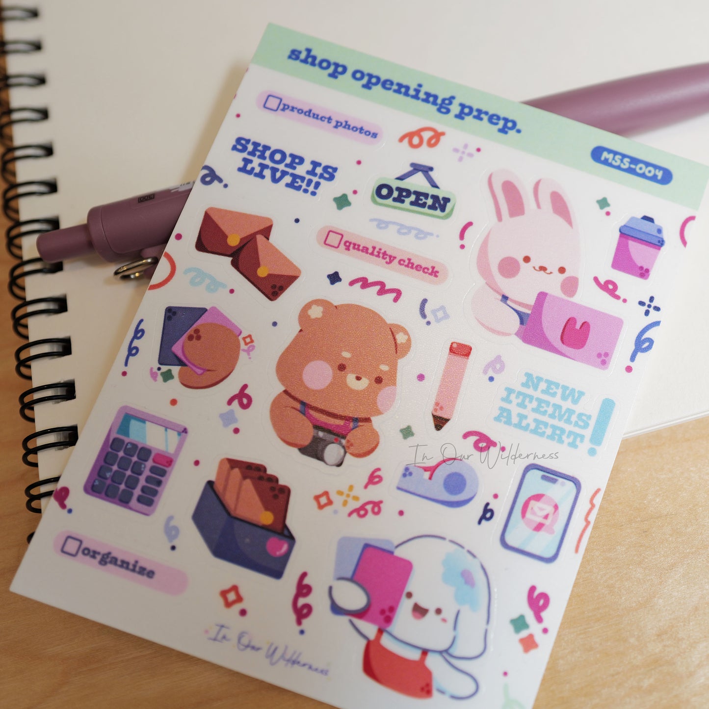 Shop Opening Prep. Mini Stickersheet