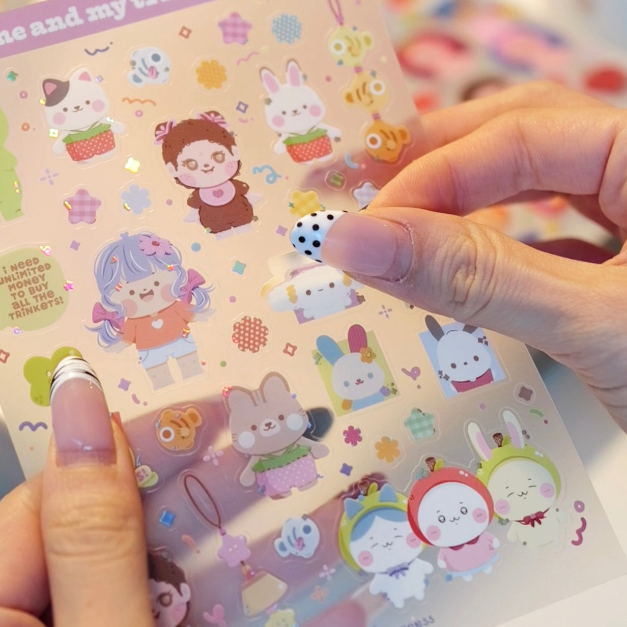 Me and my trinkets HOLO finish transparent stickersheet