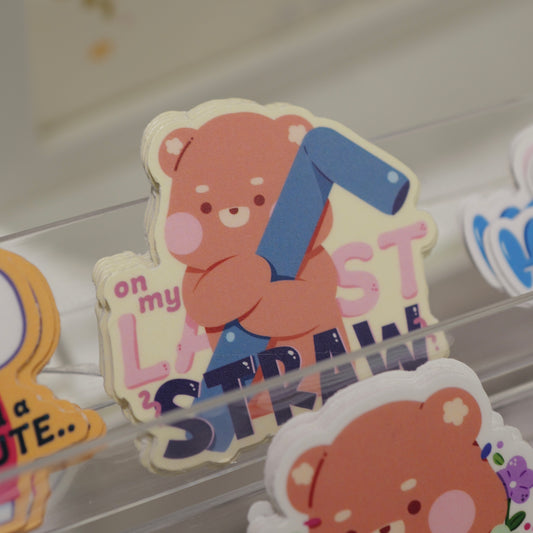 On my last straw single sticker