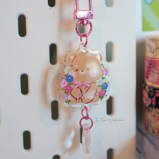Brownie Bow Keychain w/ Mini Charm