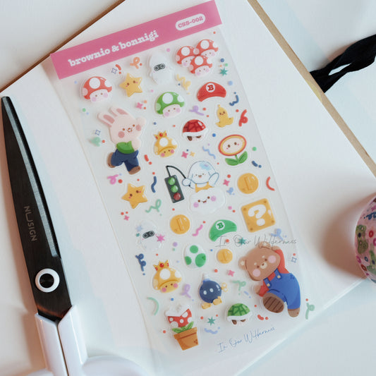 Brownio and Bonnigi Transparent Stickersheet