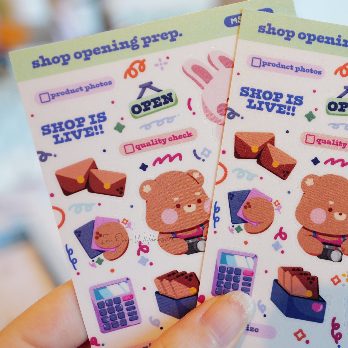 Shop Opening Prep. Mini Stickersheet